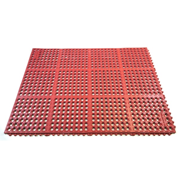 Rhino Mats K-Series Drainage Mat, Rubber, Drainage Holes, 3 ft W x 4 ft L, Terra Cotta K4-3648R - main